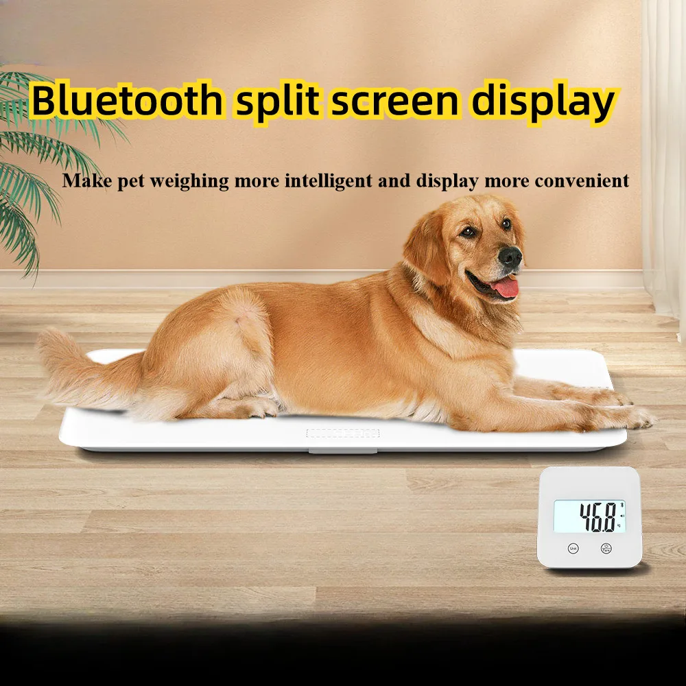 Large Size Plane Household 100kg Digital Electronic Weighing Dog Cat Pet ABS plastic glass Platform Smart APP LED Weight Scale