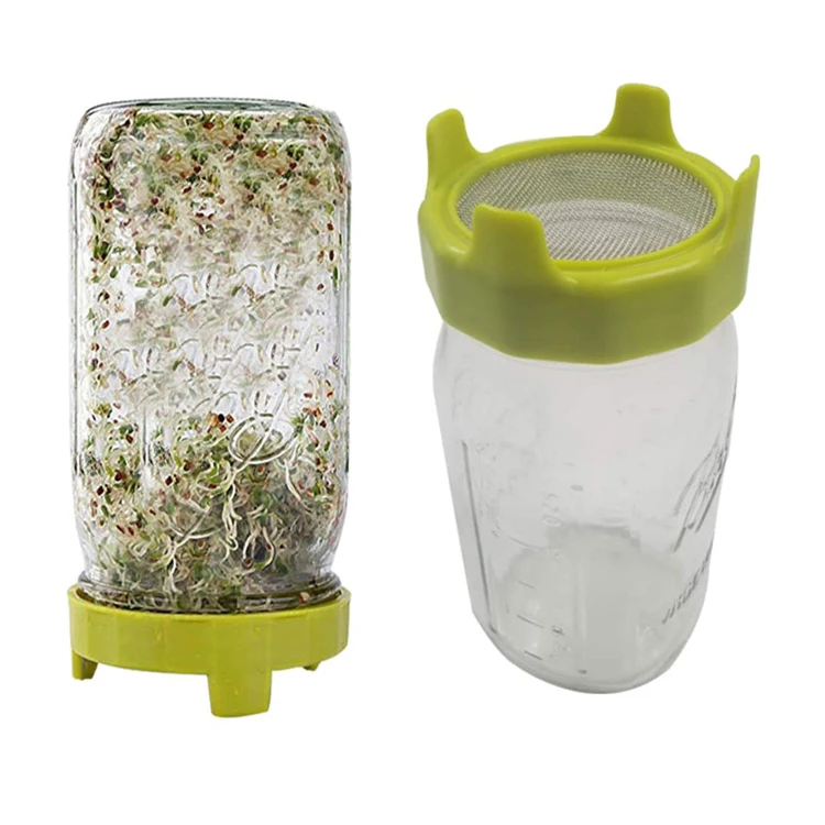 Yuming Easy Rinse & Drain Plastic Sprouting Lids for Wide Mouth Mason Jars