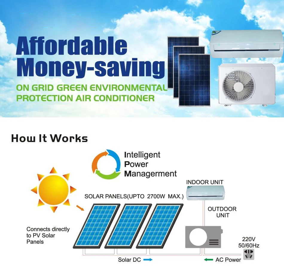 On Grid 9000Btu 12000Btu 18000Btu Airconditioners Wall Mount Solar Air Conditioner For Home