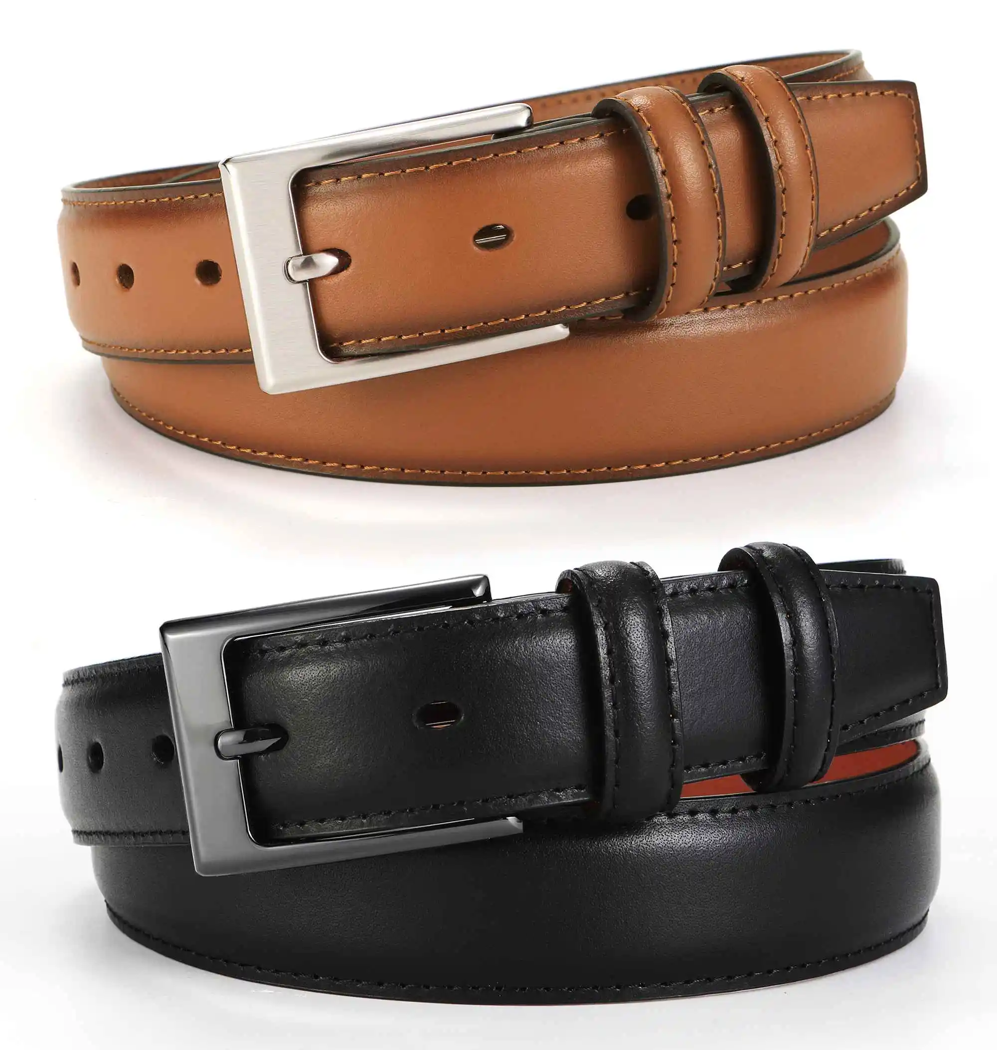 28mm wholesale Custom Genuine Leather Belt With Pin Buckle Leather Belt for Men Formal Companion Dress Jeans Fashion Casual