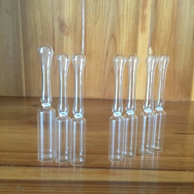 5ML liquid medicine Surface printing  Handling empty glass ampoule bottle amber clear