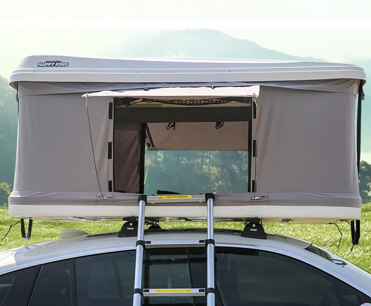 Automotive plastic shell roof tent