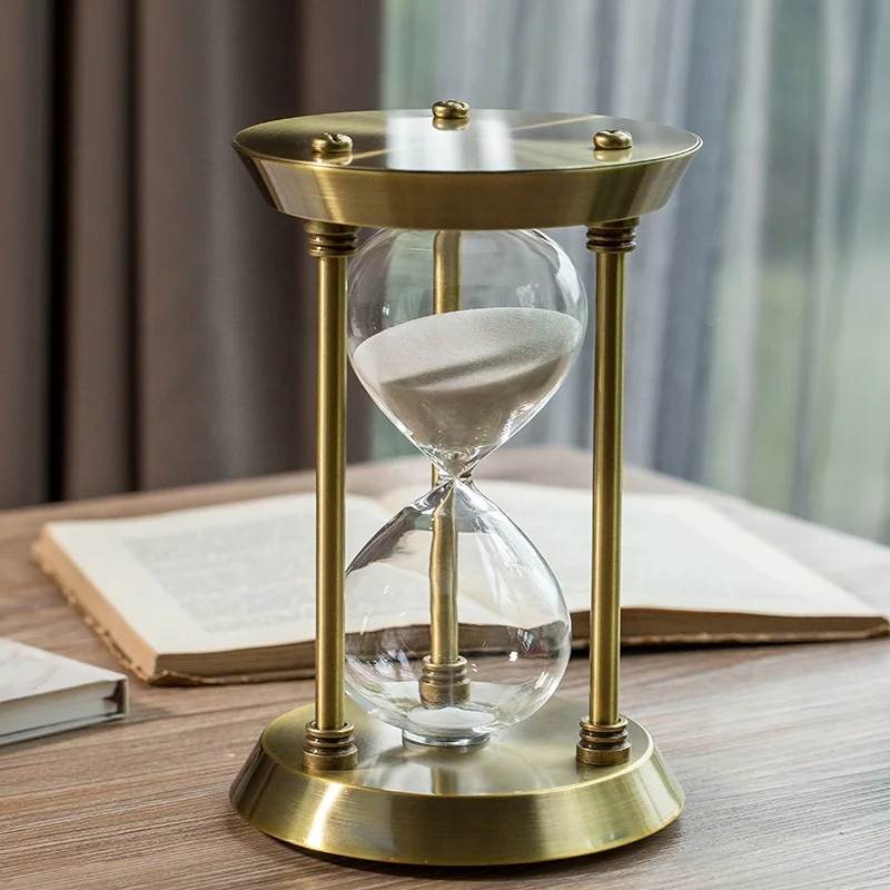 Песочные часы для украшения стола, бронзовые антикварные песочные часы, 15 мин. 30 мин. 1 час