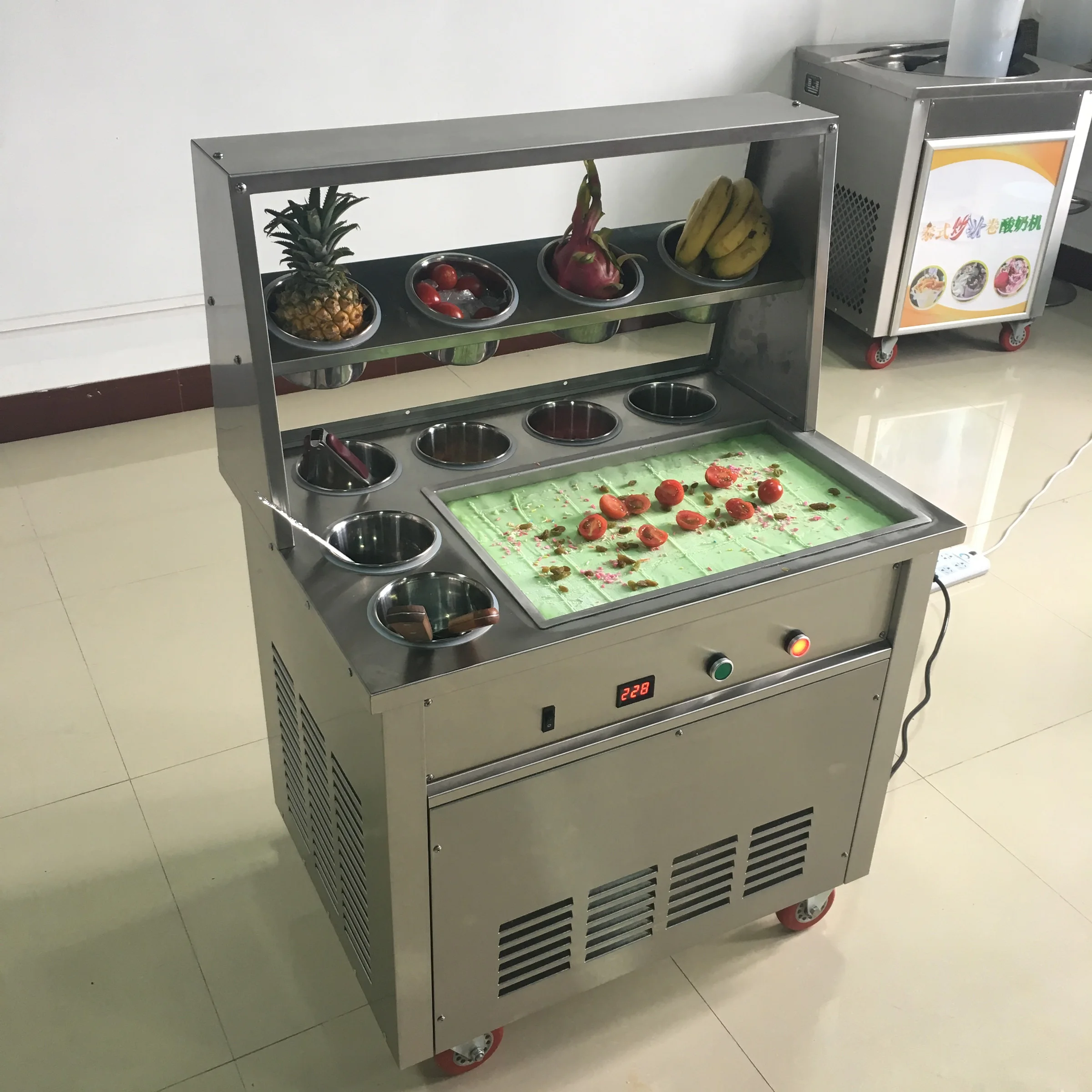 Ice cream machine without refrigerant factory supply roll fried thailand ice cream machine