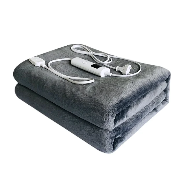 2023 hot sell cozy flannel 6 heating setting  160*130cm electric heating throw/electric over blanket  with CE certificate