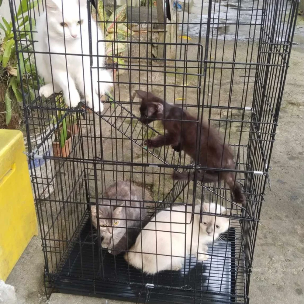 Luxury Multi Layer Foldable Large Metal Pet Cat Cage