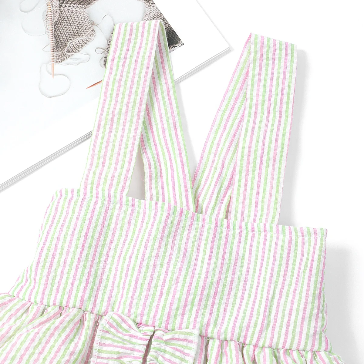 2024 summer children swimwear striped seersucker baby girl one piece swimsuit kids clothing design