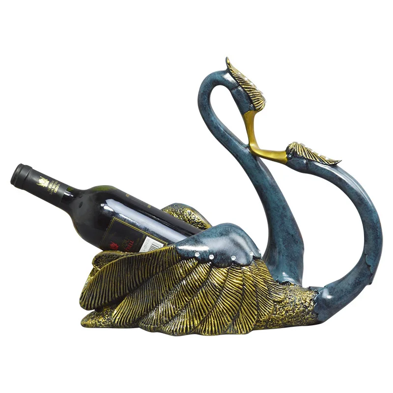 Wholesale Home Decorative Gift for Wine Lovers Wine Cabinet Swan Countertop Wine Srorage Holder Stand Rack Shelf