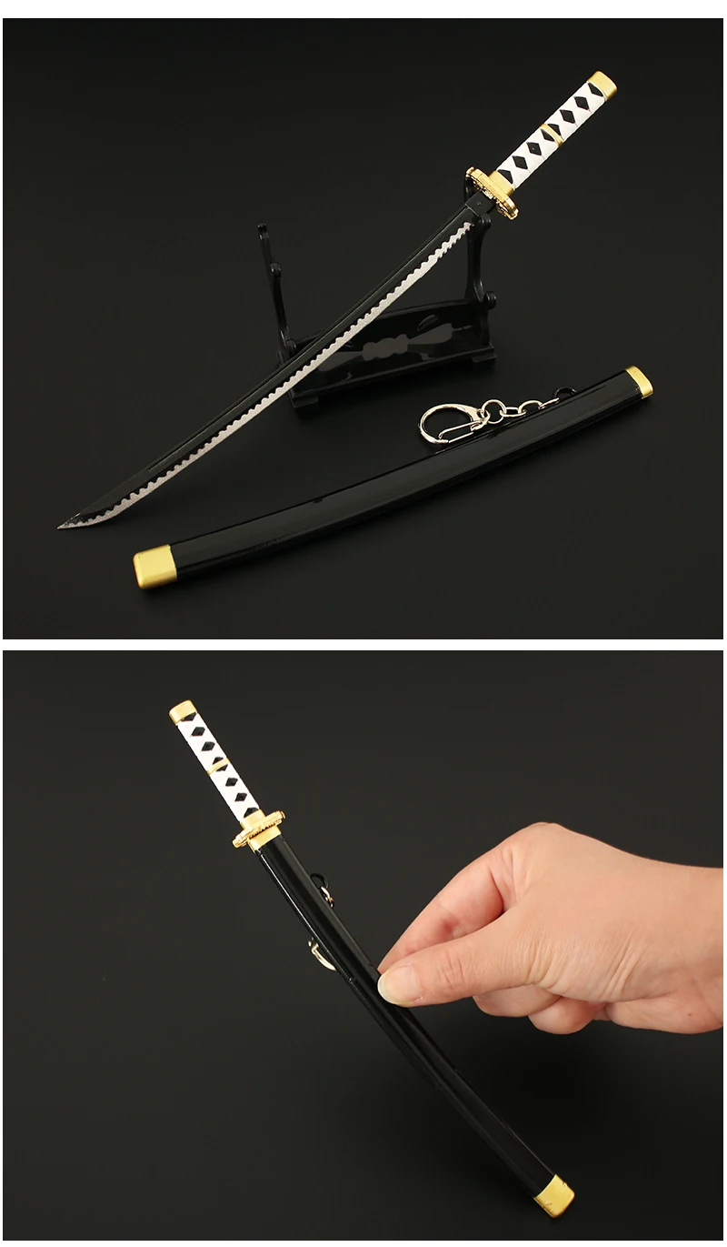 26cm metal katana sword one piece mini Zoro Sword Yama Arashi Death Surgeonwado ichimonji katana sword metal