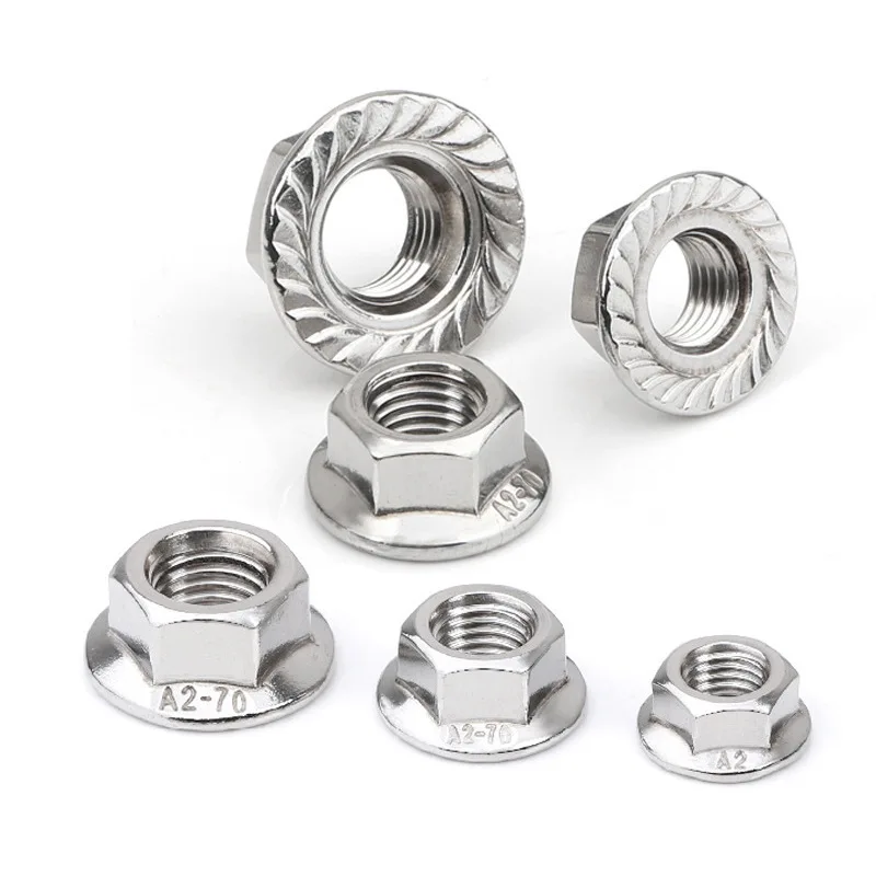 DIN6923 Carbon Steel 10.9 Grade  Black Oxide Lock Hex Flange Nuts M6 M8 M10 M12 M14 M16 M20