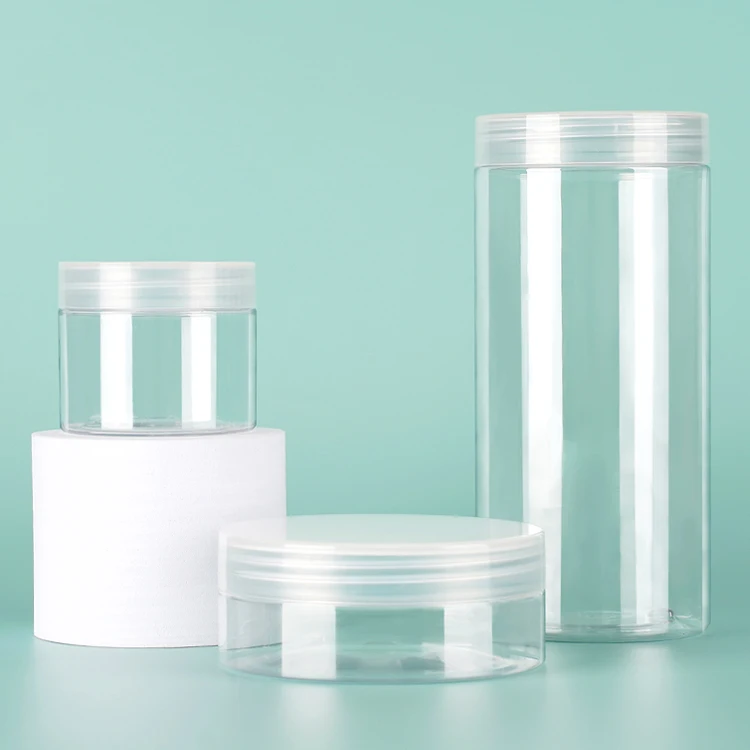 Wholesale Custom Large Capacity Food Storage Jars Health Food Grade Material Transparent Plastic PET Container With Lid
