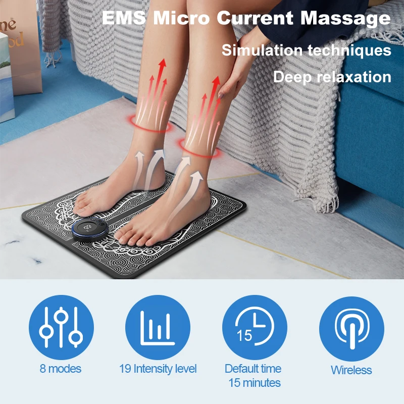 Convenient Foldable Ems Foot Massager Mat For Deep Muscle Massage And Blood Circulation