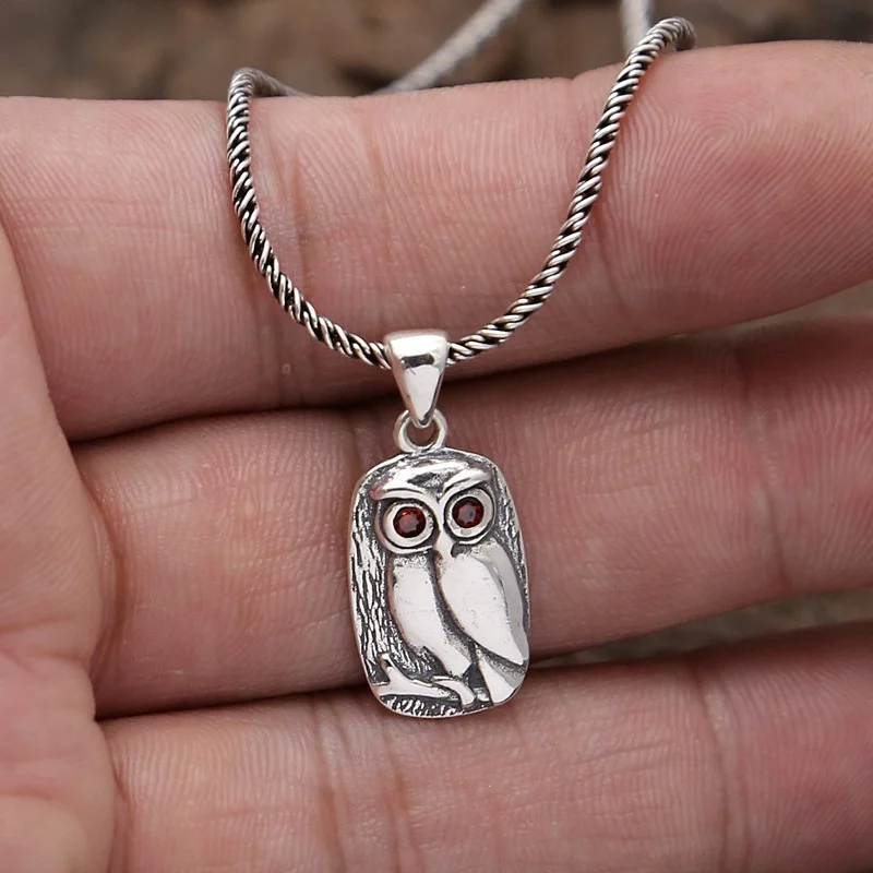 Wholesale women fashion jewelry 925 sterling silver creative owl pendant necklace