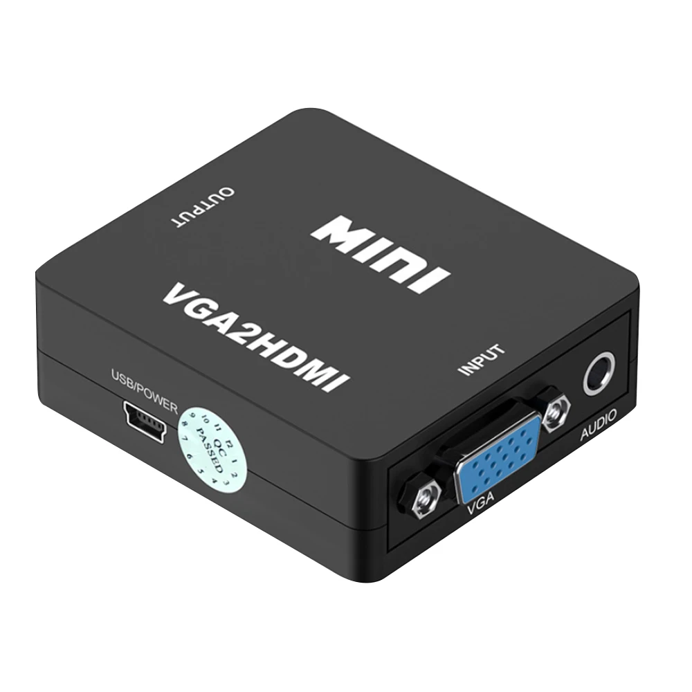 Factory Price Portable White Black Box HDMI2AV OEM 1080P HD HDMI/VGA/AV Converter for HDMI VGA2HDMI Video Converter