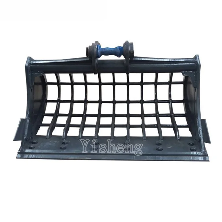 Hot Selling CX210 CX225  SK200 SH200  Excavator Attachment Grid Sieve Bucket Sift Rock Vibrating Sieve Skeleton Bucket