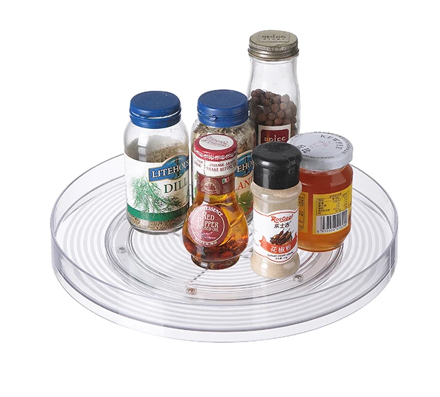 
Acrylic Clear Spin Kitchen Spice Bottles Spinning Lazy Susan Turntable Storage Bin Rotating Organizer 