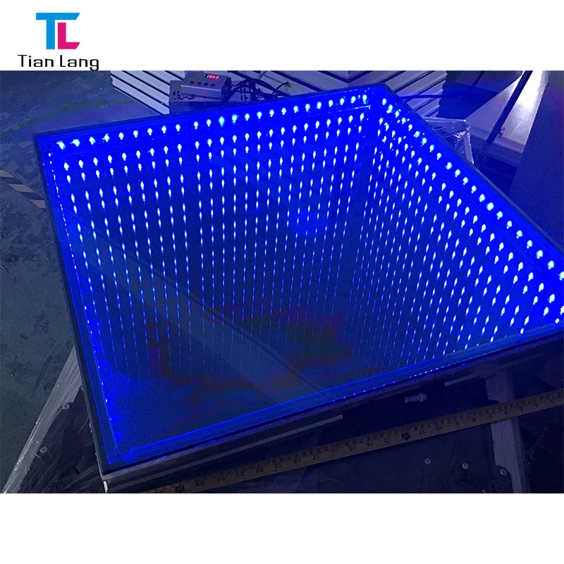 Stage Infinity Mirror Dance Panels 3D RGB Toughened Glass Tiles LED Dance Floor For Wedding Night Club