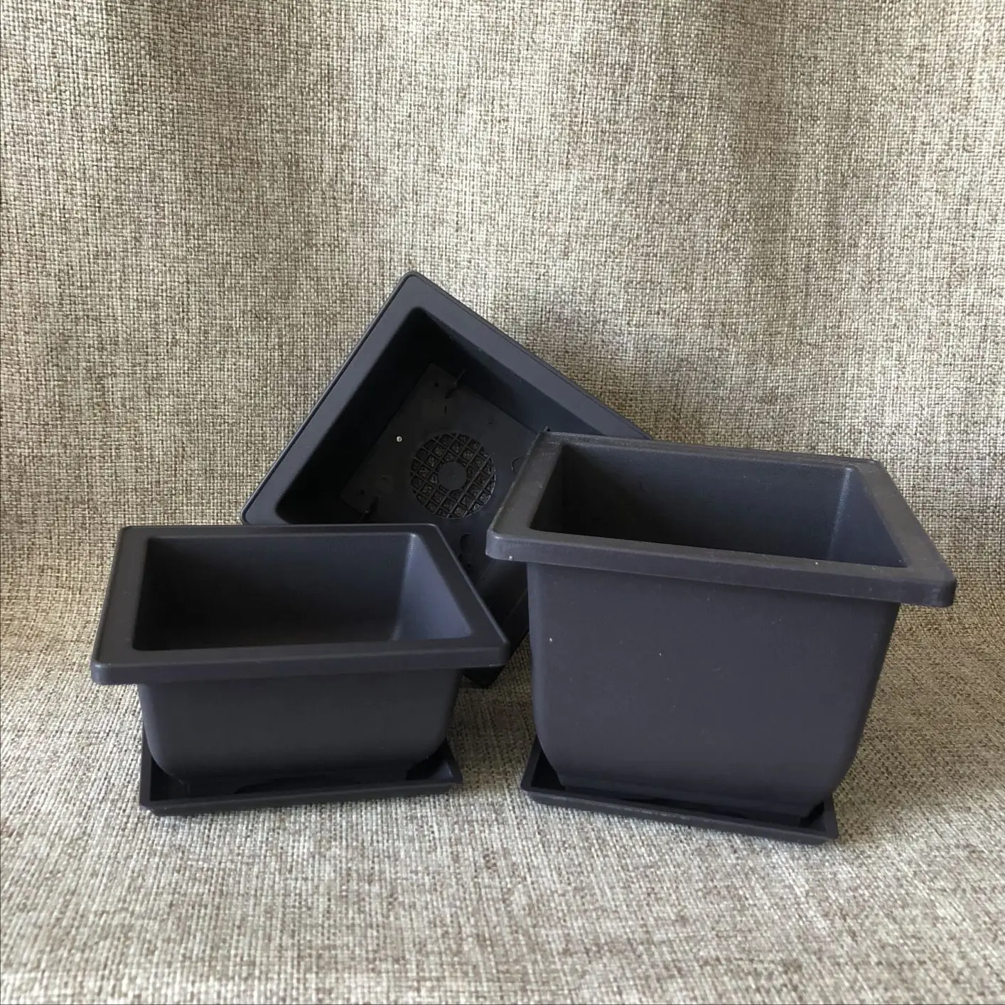 12.1*12.1*5.8cm 350ml square bonsai flower pots succulent planter flower pot plastic purple clay pot