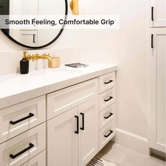 Modern style 8-inch black cabinet door knob stainless steel furniture handle