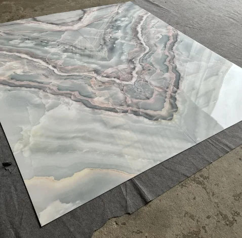 Wholesale 1.22m*2.44m Smooth Beautiful 3MM thickness PVC UV Marble Sheet Marble embossed board for dec