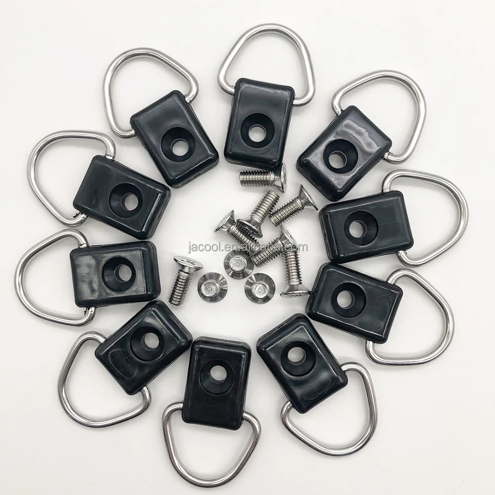 
kayak DIY accessories square d-ring bungee ring kit 10pcs with screw 
