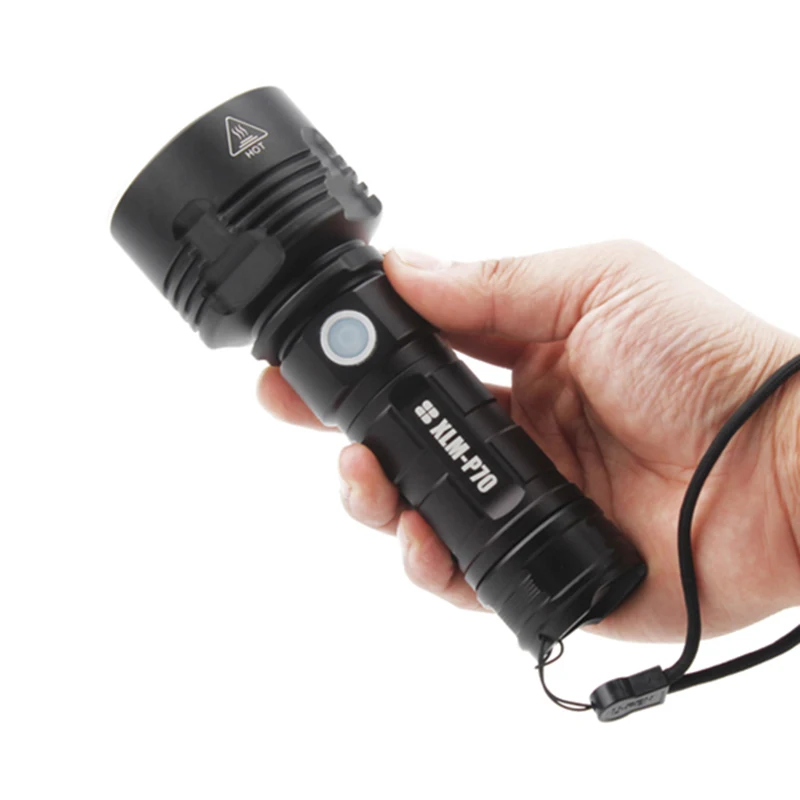 1000 Lumen Super Bright P70 Led Sorce 26650 Battery High Power Style Led Strong Torch Flash Light Rechargeable Flashlight XHP70