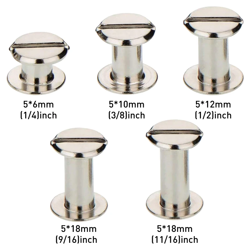 Custom Huge Craft Clothes Punk Rock Chicago Screw Metal Leather Studs Rivets For Leather Tag Label Chicago Screw