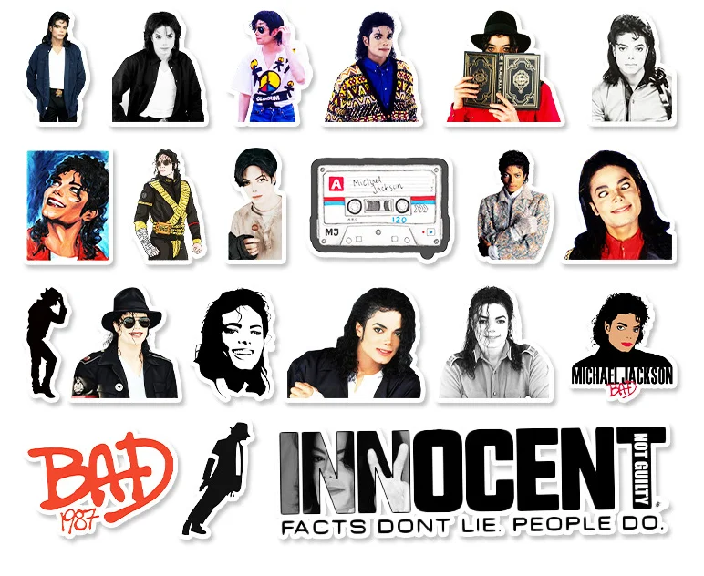 
51pcs/pack Star series stickers Michael Jackson DIY kit PVC waterproof stickers for luggage tablet smartphone bikes Graffiti 