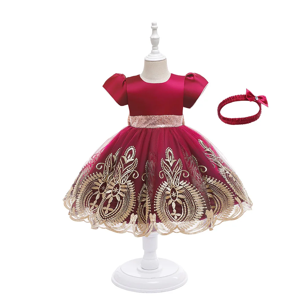 baby Bow-knot mesh tutu skirt party children lace birthday wedding designs flower girls princess model night dresses