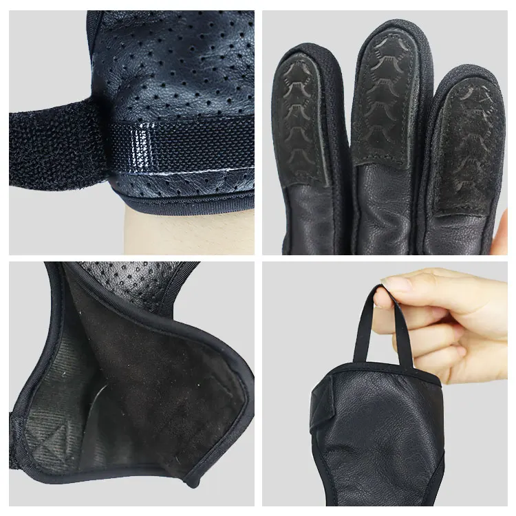 Wholesale Stock 3 Three Finger Outdoor Anti Slip Breathable Thickened Guard Archery Shooting Protective Leather Hand Glove