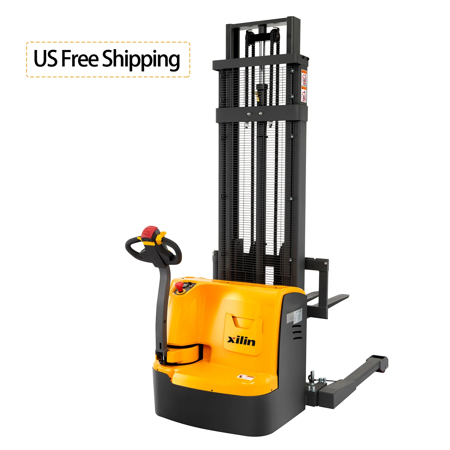 Xilin 4.5M Material Handling Equipment Pallet Lifter 3300lbs 1.5 ton Electric Walkie Straddle Stacker