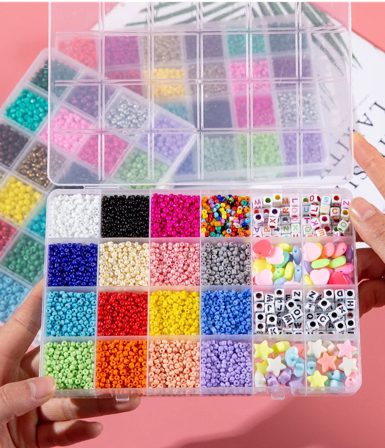 24 Grids Clay Slices Beads Set Jewelry Making Diy Necklace Bracelet Loose Spacer Clay Polymer Beads for Jewelry Crafts