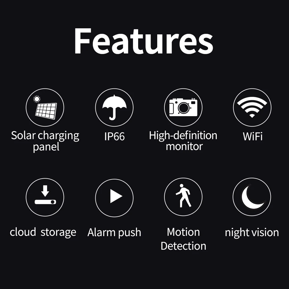 High Quality WIFI Bullet Camera Housing Solar CCTV WIFI Camera Surveillance Home Tuya Camera With 18650 Rechargeable Battery