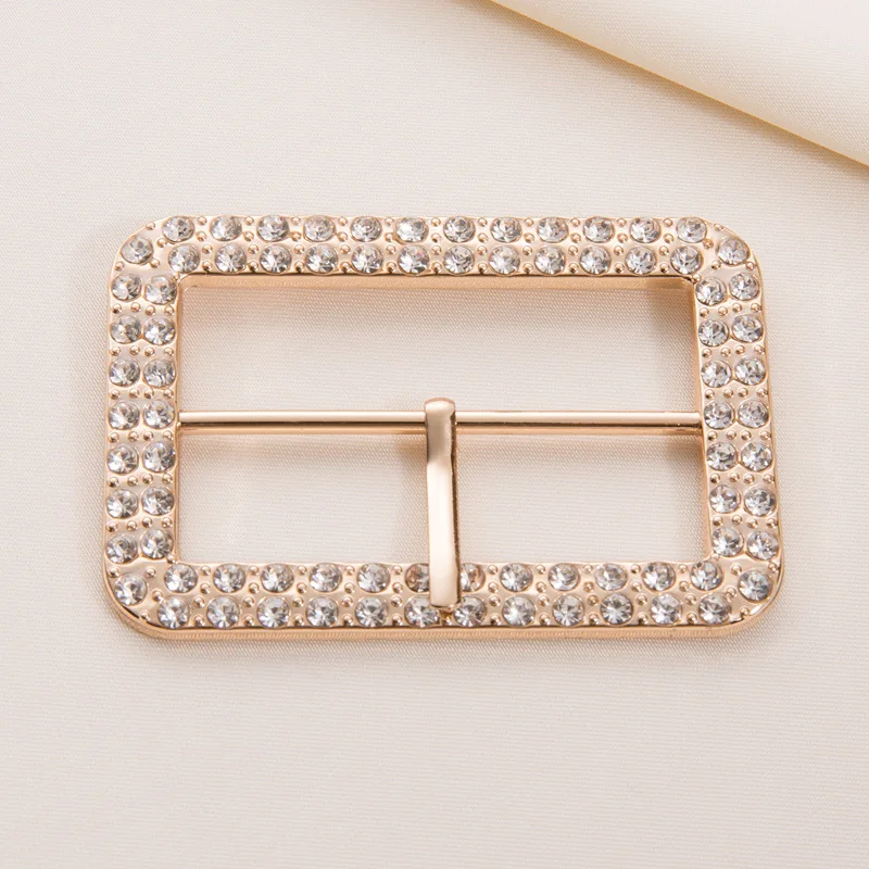 Manufacturers Wholesale custom cap zinc alloy metal adjustable cap strap belt buckle rhinestone circular waist buckle
