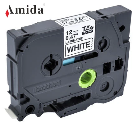  Amida 12 мм TZe-131 TZe-231 совместимый принтер ленты черный на прозрачном и белая