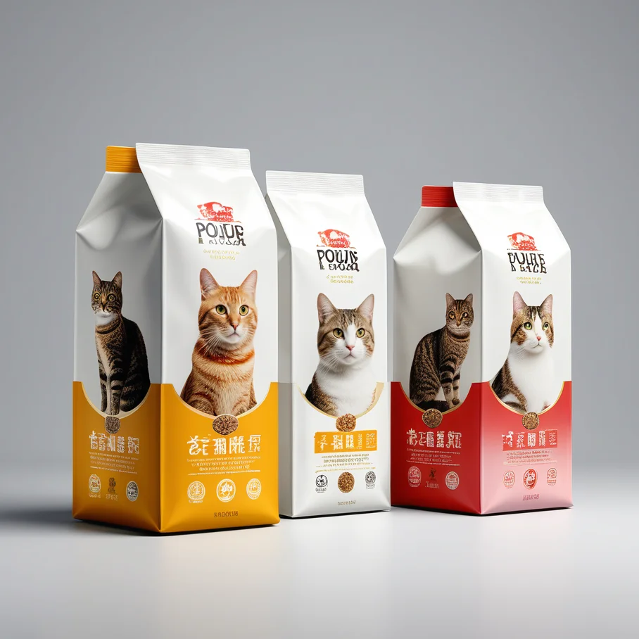 Large Flat Bottom Cat Pet Food Packaging Plastic Bags For Cat Dog Food 500G 1Kg 2.5Kg 10Kg 15Kg 20Kg Packaging Bags