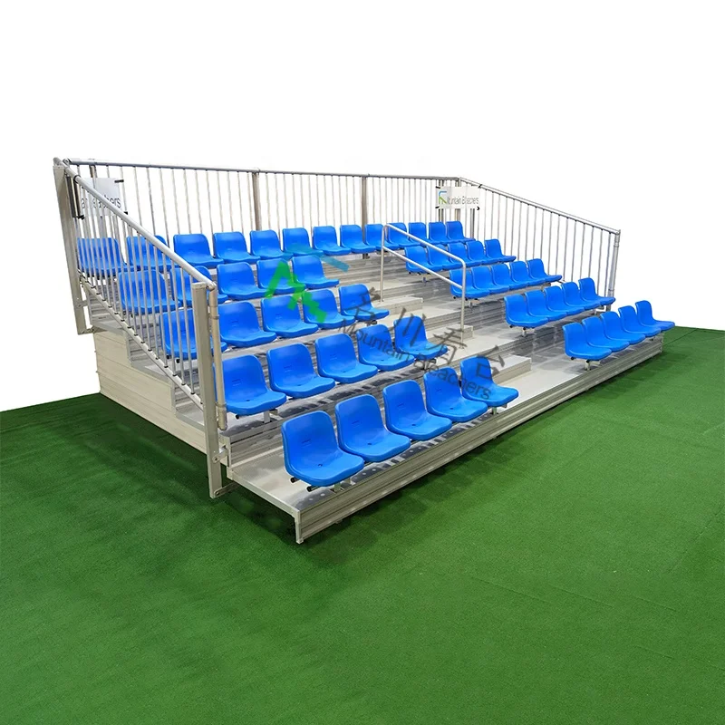5 Rows Bleachers Seating Tribunes Metal Bleacher Aluminum Grandstand With Stadium Seat