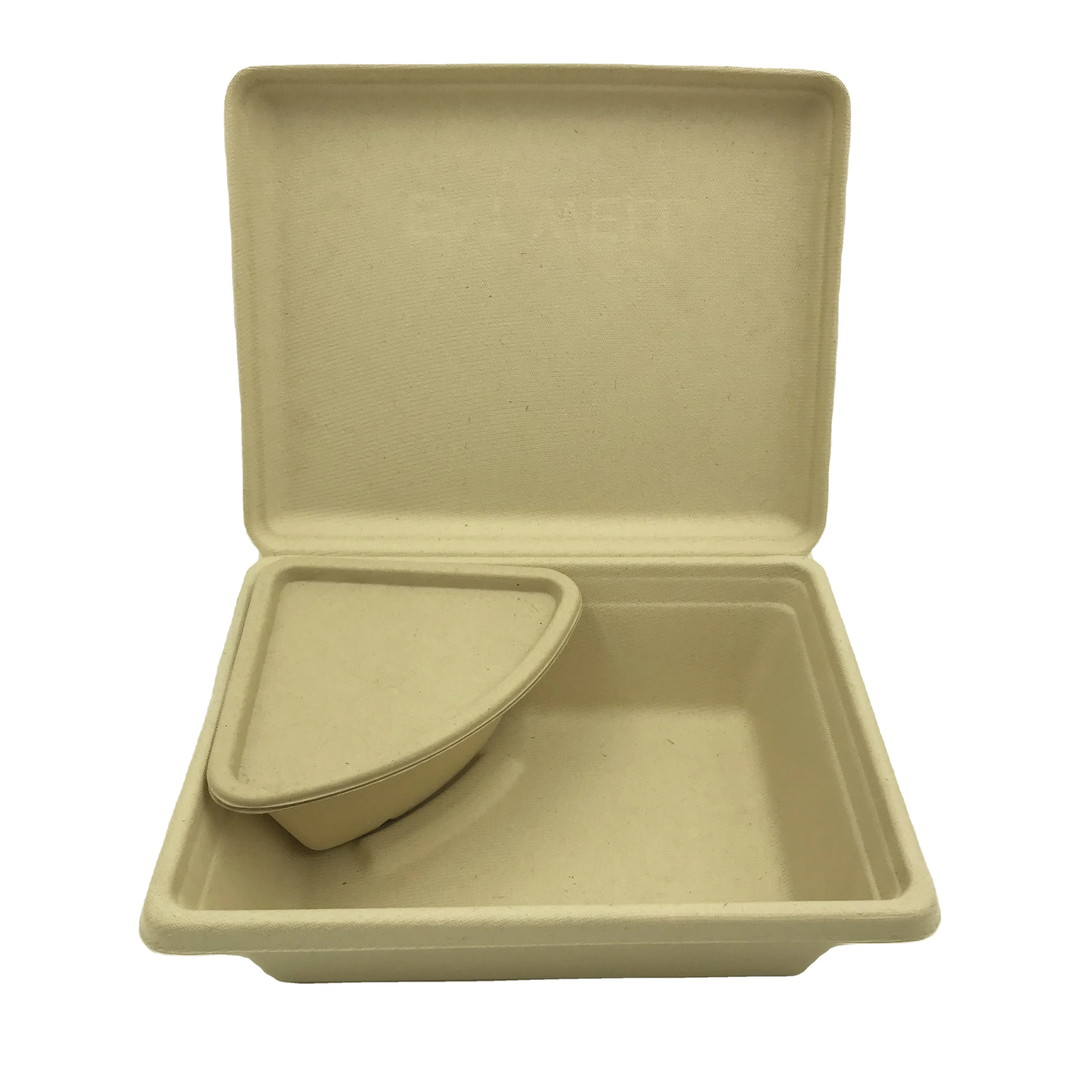 9,25x7,3 'биоразлагаемые багасса контейнеры биоразлагаемый контейнер еды сахарного тростника раскладушка одноразовая коробка бенто коробка пищевые расфасов