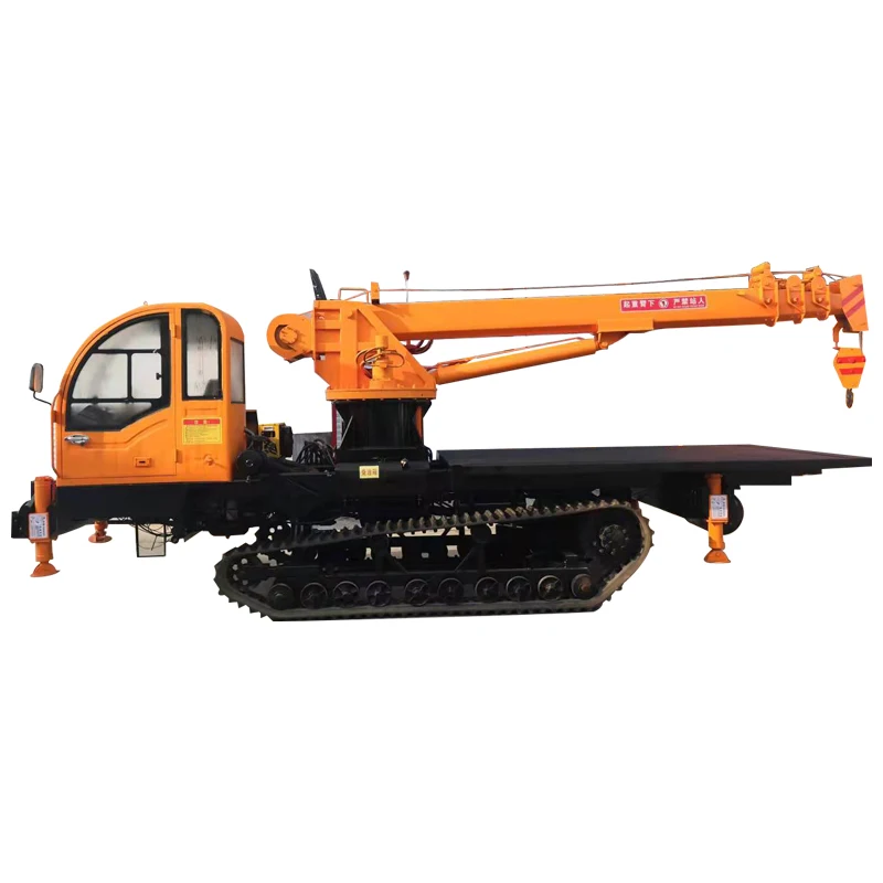 Jib  Crane Crawler Transport Truck With Crane For Engineering Construction