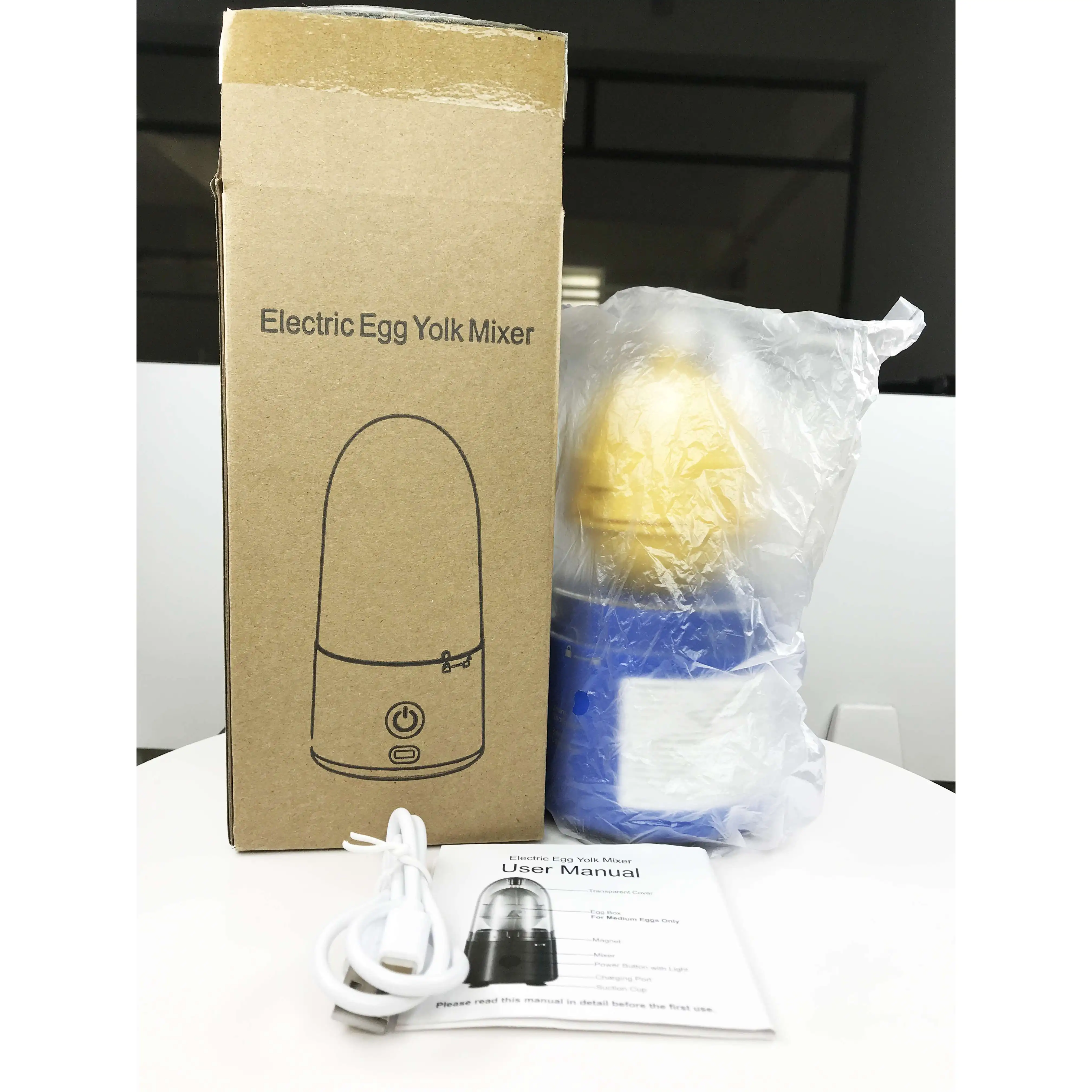 Electric Egg Scrambler Shaker Golden Egg Maker with Slicer Eggs Yolk White Mixer, Mix Yolk Protein in Shell DIY