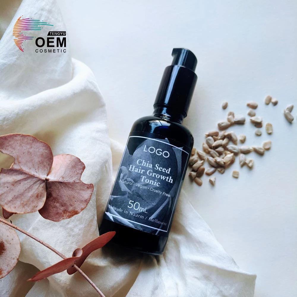 Oem Odm Natural Chia Seed Oil Stimulate Follicles Hair Loss Prevention Women And Men Regrowth Hair Tonic For Men Hair Growth