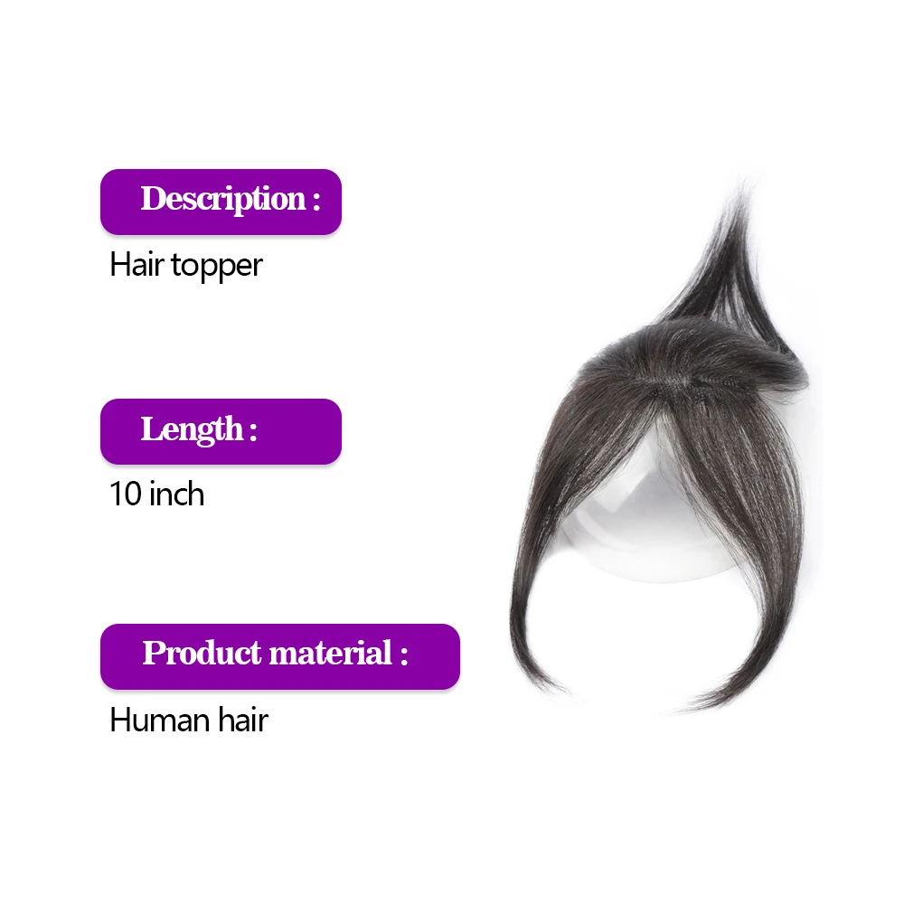 Shinein Natural Hairline Hand Tied 3D Air Side Front Bangs Hair Fringe Invisible Clip in Human Hair Bangs Extension