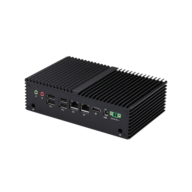 Qotom Fanless Desktop Mini PC J6412 VGA HD 2 USB3.0 6 USB2.0 Dual LAN COM Industrial Computer