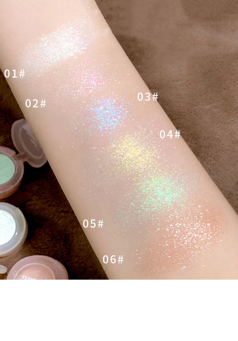 OEM Cosmetic Monochrome eyeshadow pearlescent burst sparkl brightening highlighter lying silkworm stage makeup eyeshadow palette