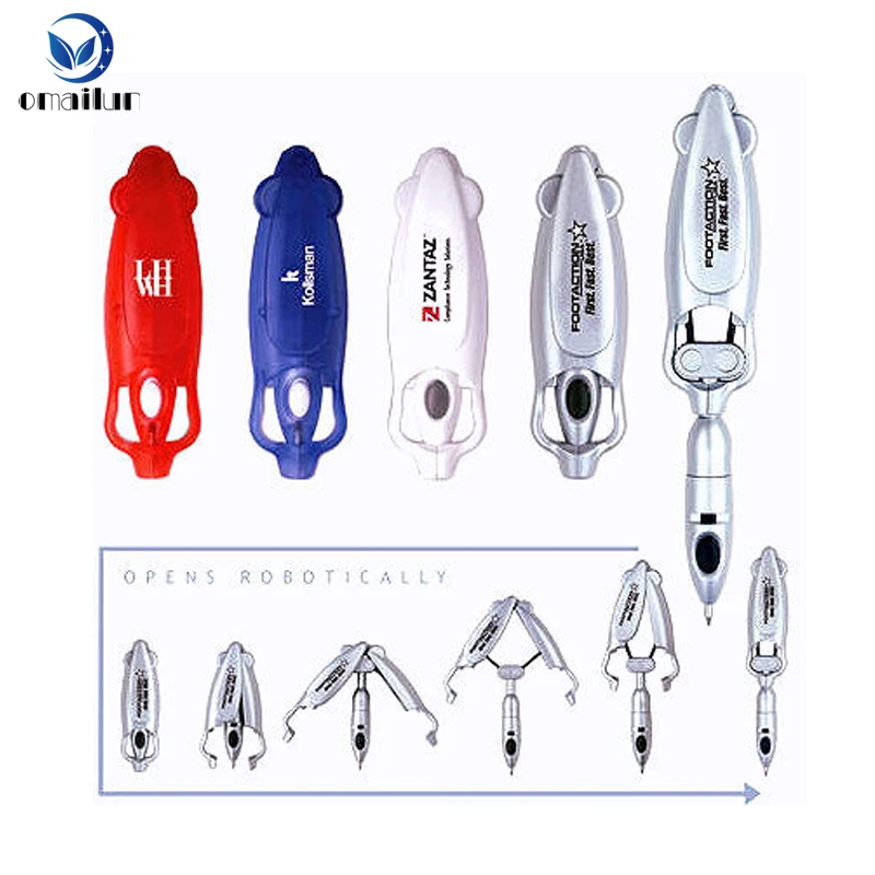 Custom plastic novelty ballpoint pen, robotic robot acrobat transformer pens