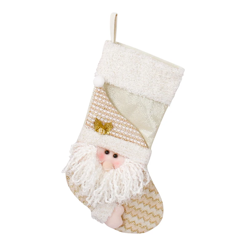 Sinyoo 3D Christmas Stocking Snowman Santa Claus Printing Hand Sewing Christmas Socks Polyester fabric Christmas stocking