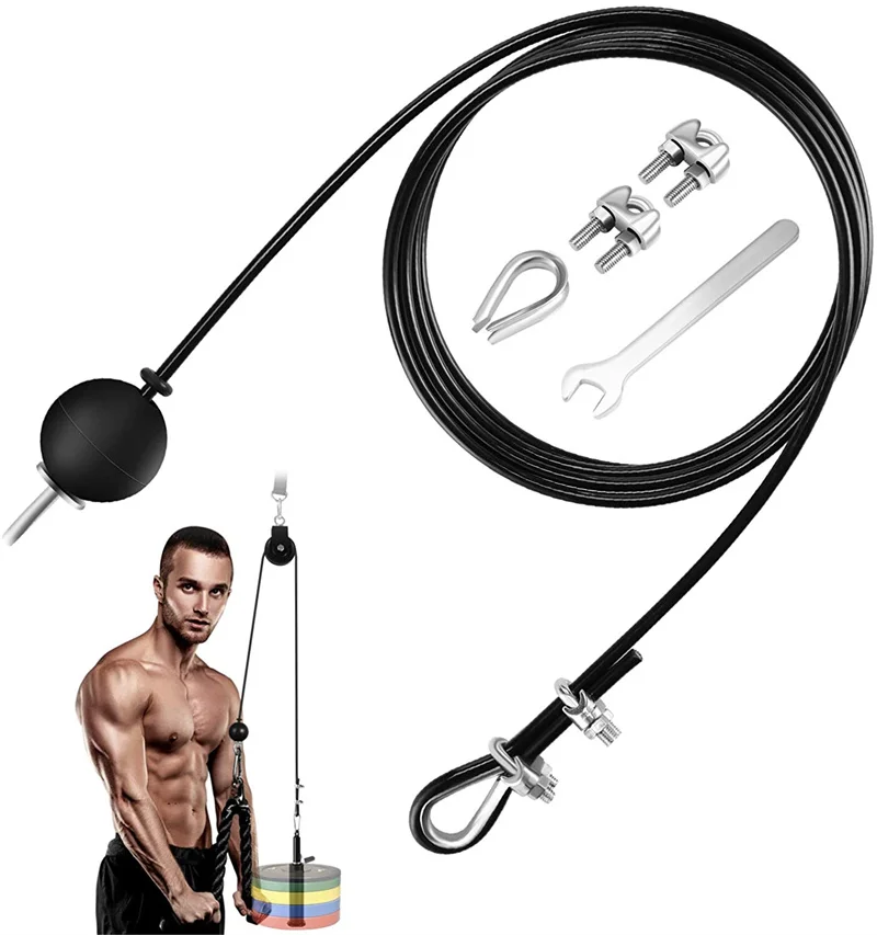 Gym Cable Adjustable Fitness Pulley System Steel Wire Rope for Machine Home Weight Arm Biceps Lift Training Equipment 5mm