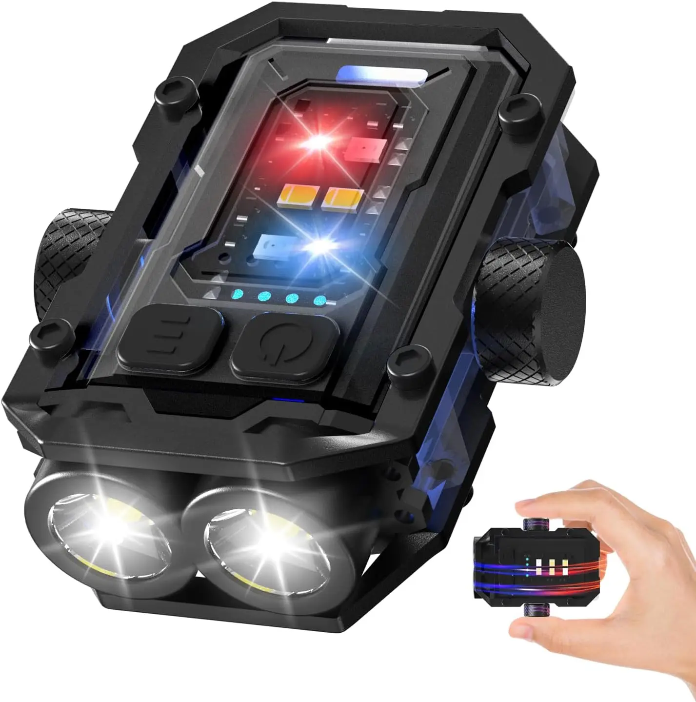 Mini Keychain Flashlight with Clip, 360Degree Rotate Magnetic EDC with COB Sidelight Rechargeable Waterproof for Work Car Repair