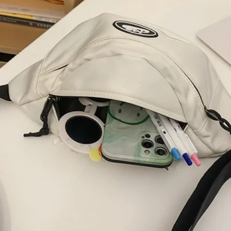 DICHOS Japanese-Style Diagonal Chest Bag Simple Functional Small Waist Mobile Phone Shoulder Strap Men Women Cool Cosmetic Case