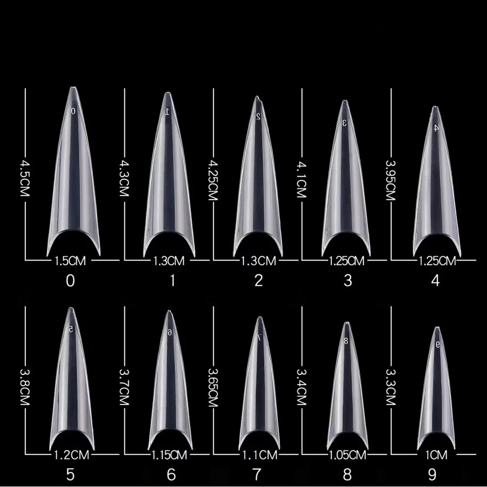 Discount Press on Nails False Nail Tips Coffin 500pcs Professional Artificial Art Transparent Nail Tips 500pcs